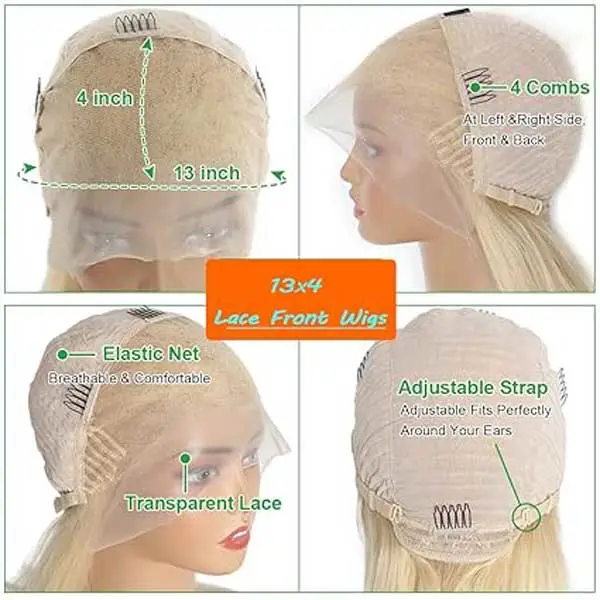 Straight Bob Wig Human Hair 613 13X4 Lace Front Wig 