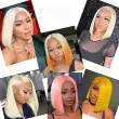Straight Bob Wig Human Hair 613 13X4 Lace Front Wig 