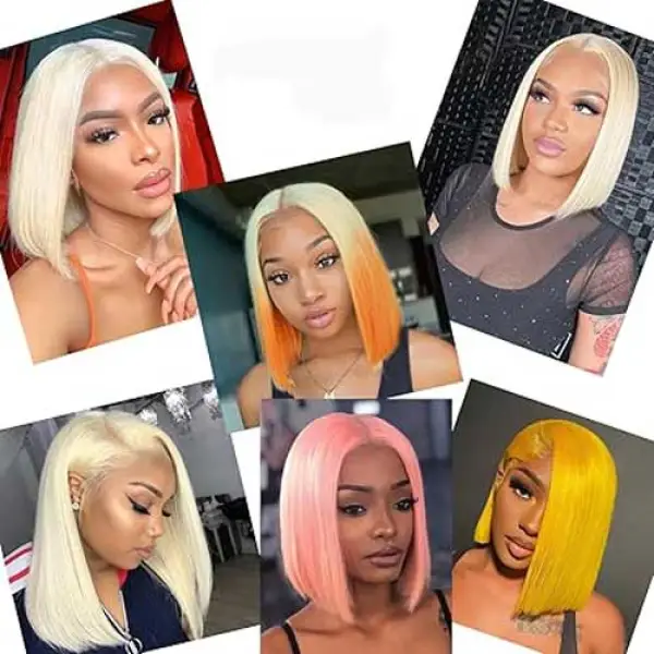 Straight Bob Wig Human Hair 613 13X4 Lace Front Wig 