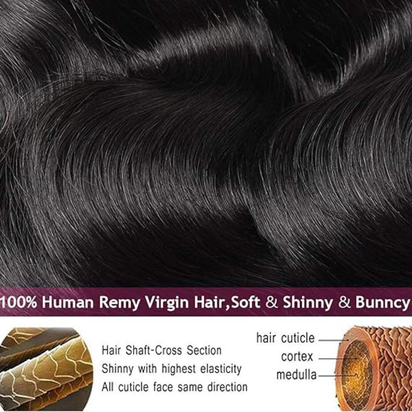 Body Wave Human Hair Bundles Natural Black Hair Extension