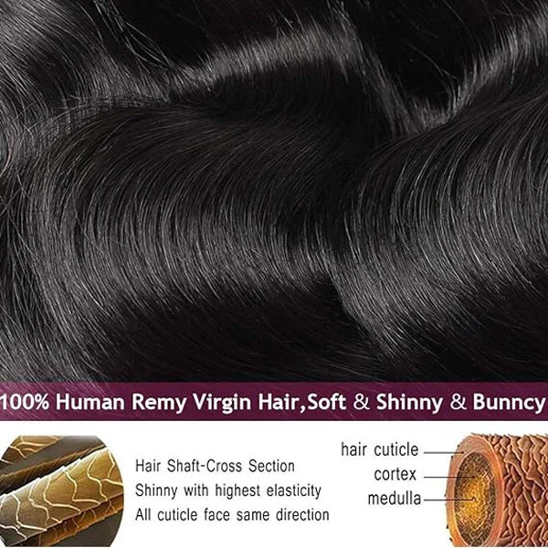 Body Wave Human Hair Bundles Natural Black Hair Extension