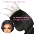 5X5 Transparent HD Lace Closure Body Wave Human Hair Natural Black