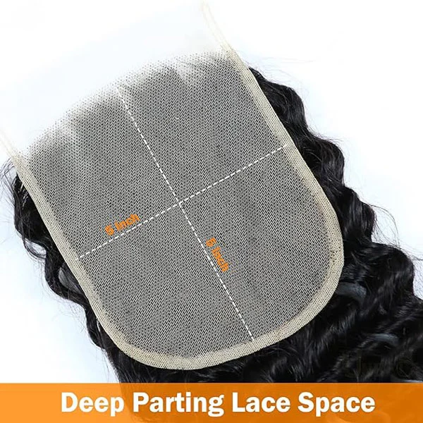 5x5 HD Human Hair Deep Wave Lace Closure