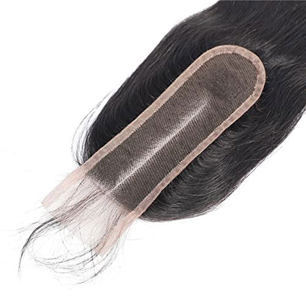 2x6 Lace Closure Straight 100% Human Hair Deep Middle Part