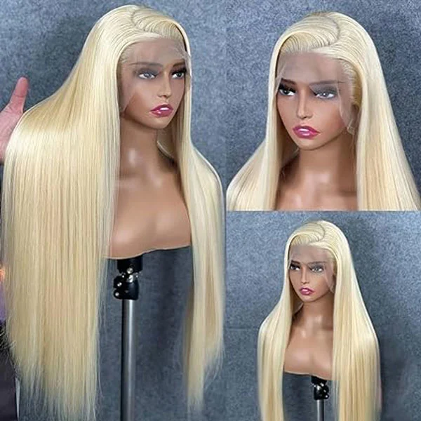 613 Blonde Lace Front Wig Human Hair 13x4 HD Straight Wigs