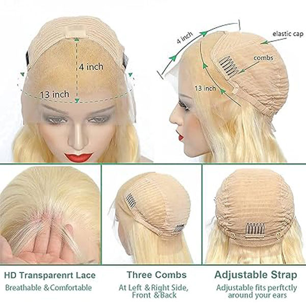 613 Blonde Lace Front Wig Human Hair 13x4 HD Straight Wigs
