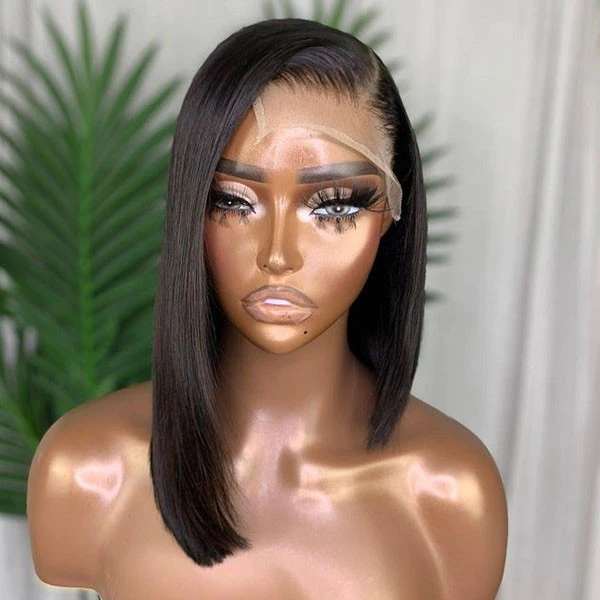 5x5 Real HD Straight Lace Glueless  Closure Bob Wig
