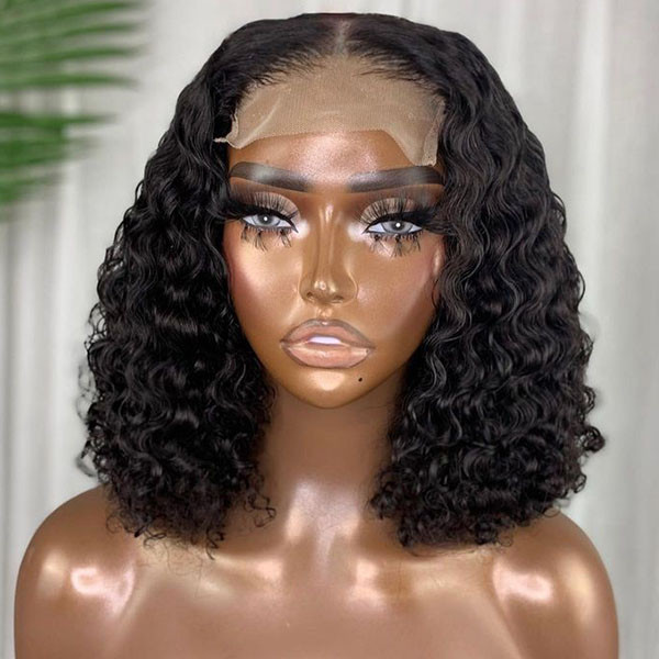 HD Water Curly 5x5  Lace Closure Bob Wig