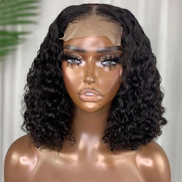 HD Water Curly 5x5  Lace Closure Bob Wig