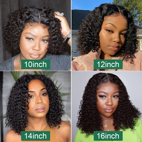HD Water Curly 5x5  Lace Closure Bob Wig