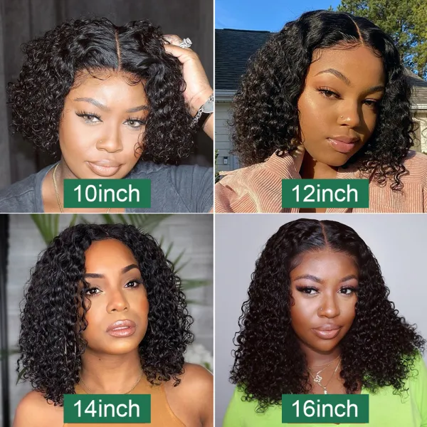 HD Water Curly 5x5  Lace Closure Bob Wig