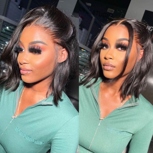 Real HD 5x5 Body Wave Bob Lace Glueless Closure Wig