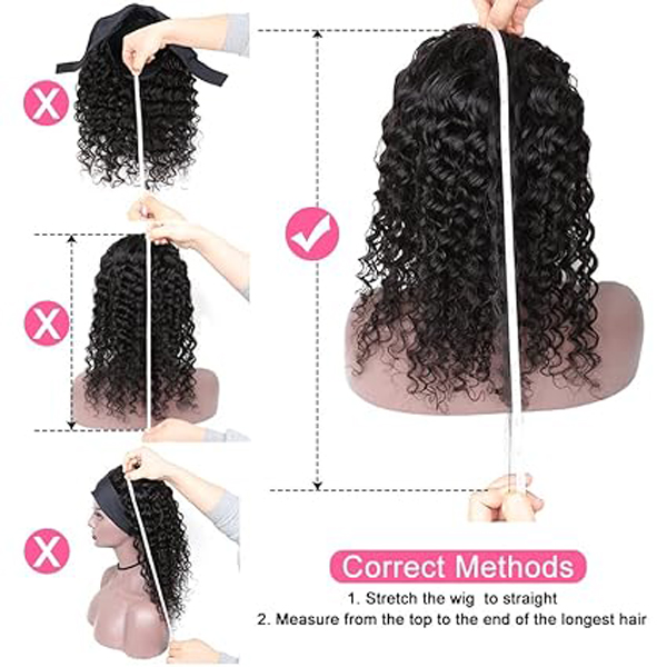 Headband Wig Human Hair Deep Wave Wig