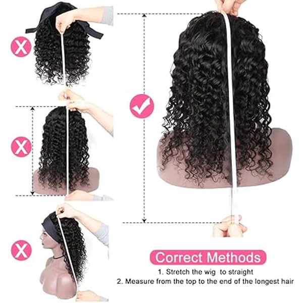 Headband Wig Human Hair Deep Wave Wig