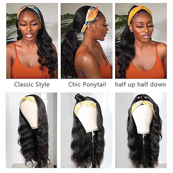 Body Wave Headband Wig Human Hair Wigs 