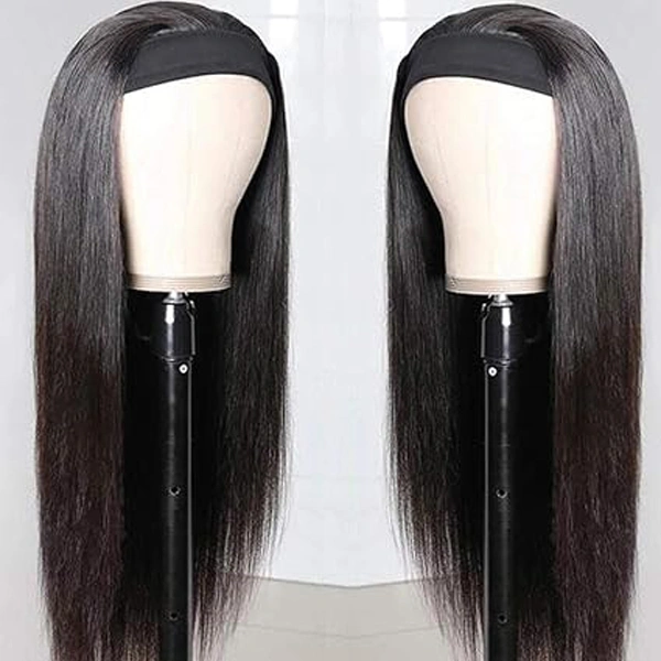 Headband Wig Human Hair Straight Wigs 