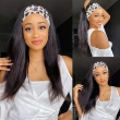 Headband Wig Human Hair Straight Wigs 
