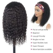 Human Hair Kinky Curly Headband Wigs 