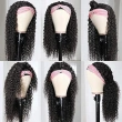 Human Hair Kinky Curly Headband Wigs 