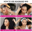 Human Hair Kinky Curly Headband Wigs 