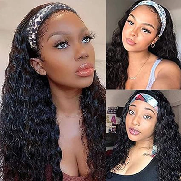 Water Wave Headband Wig Human Hair Wigs