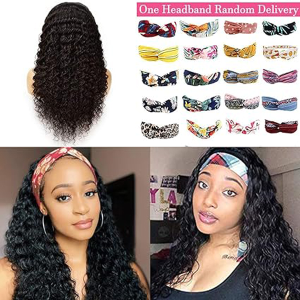 Water Wave Headband Wig Human Hair Wigs