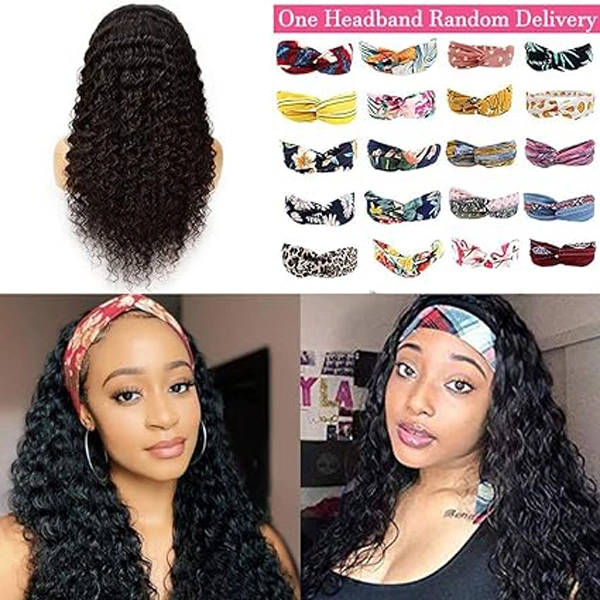 Water Wave Headband Wig Human Hair Wigs