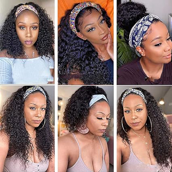 Water Wave Headband Wig Human Hair Wigs