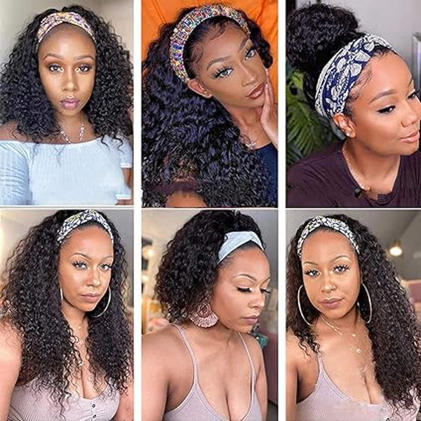 Water Wave Headband Wig Human Hair Wigs