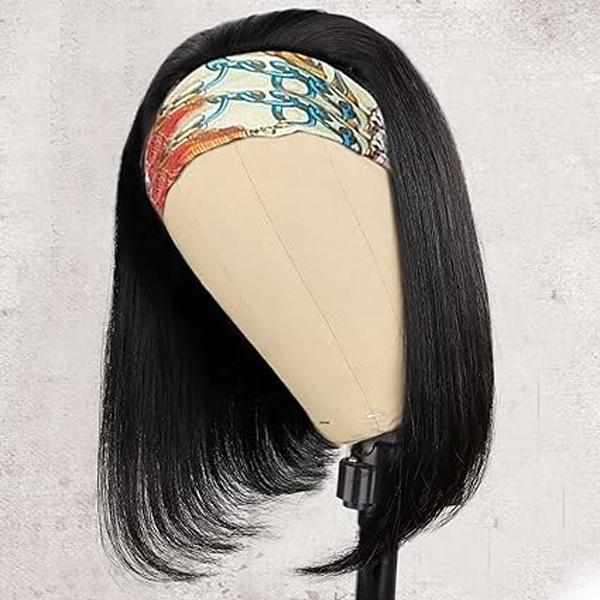 Straight Headband Wigs Human Hair Bob Wigs 