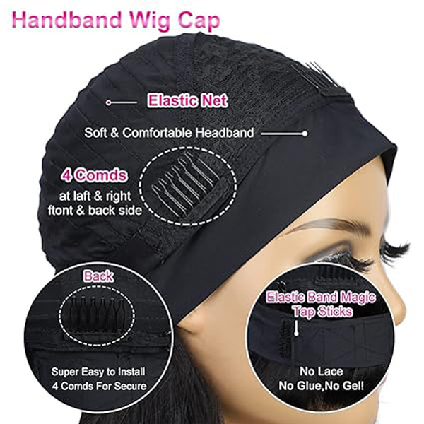 Straight Headband Wigs Human Hair Bob Wigs 