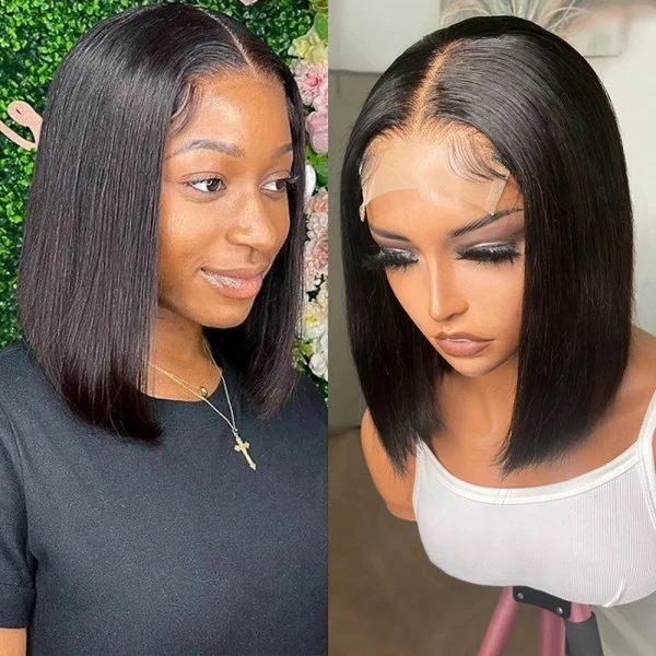 HD 5x5 Straight BOB Lace Glueless Closure Lace Wig Middle Part