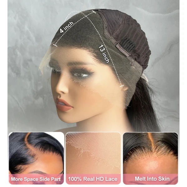 13x4 Real HD Straight Bob Wig Human Hair Wig