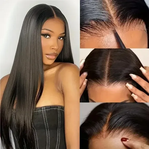 7x5 HD Glueless 100% Human Hair  Straight Lace Closure Wig