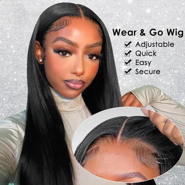 7x5 HD Glueless 100% Human Hair  Straight Lace Closure Wig