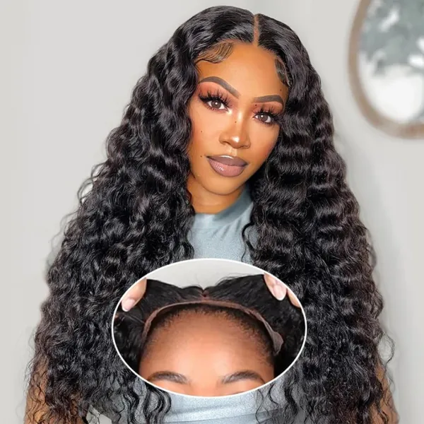 Deep Wave Real HD 7x5 Glueless Human Hair Wigs Lace Closure Wigs
