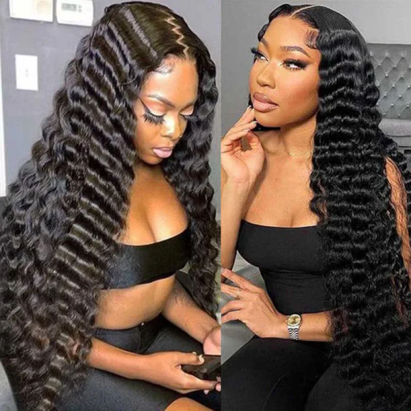 Deep Wave Real HD 7x5 Glueless Human Hair Wigs Lace Closure Wigs