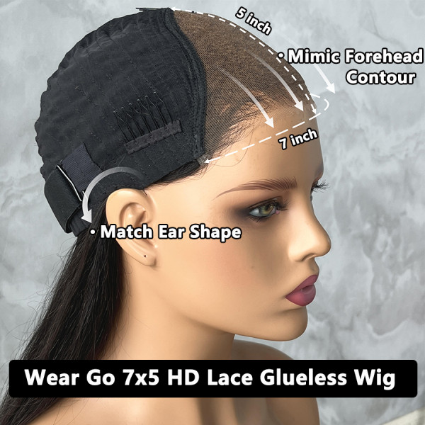 Deep Wave Real HD 7x5 Glueless Human Hair Wigs Lace Closure Wigs