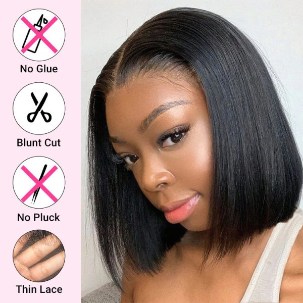 13x6 Straight HD Lace Frontal BOB Wigs Human Hair Wigs