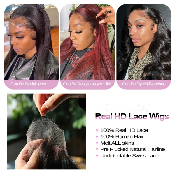 13x6 Straight HD Lace Frontal BOB Wigs Human Hair Wigs