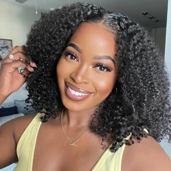 13x6 Kinky Curly HD Lace Frontal BOB Wigs Human Hair Wigs