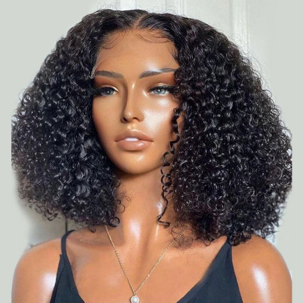 13x6 Kinky Curly HD Lace Frontal BOB Wigs Human Hair Wigs